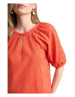 Clipped Jacquard Blouse