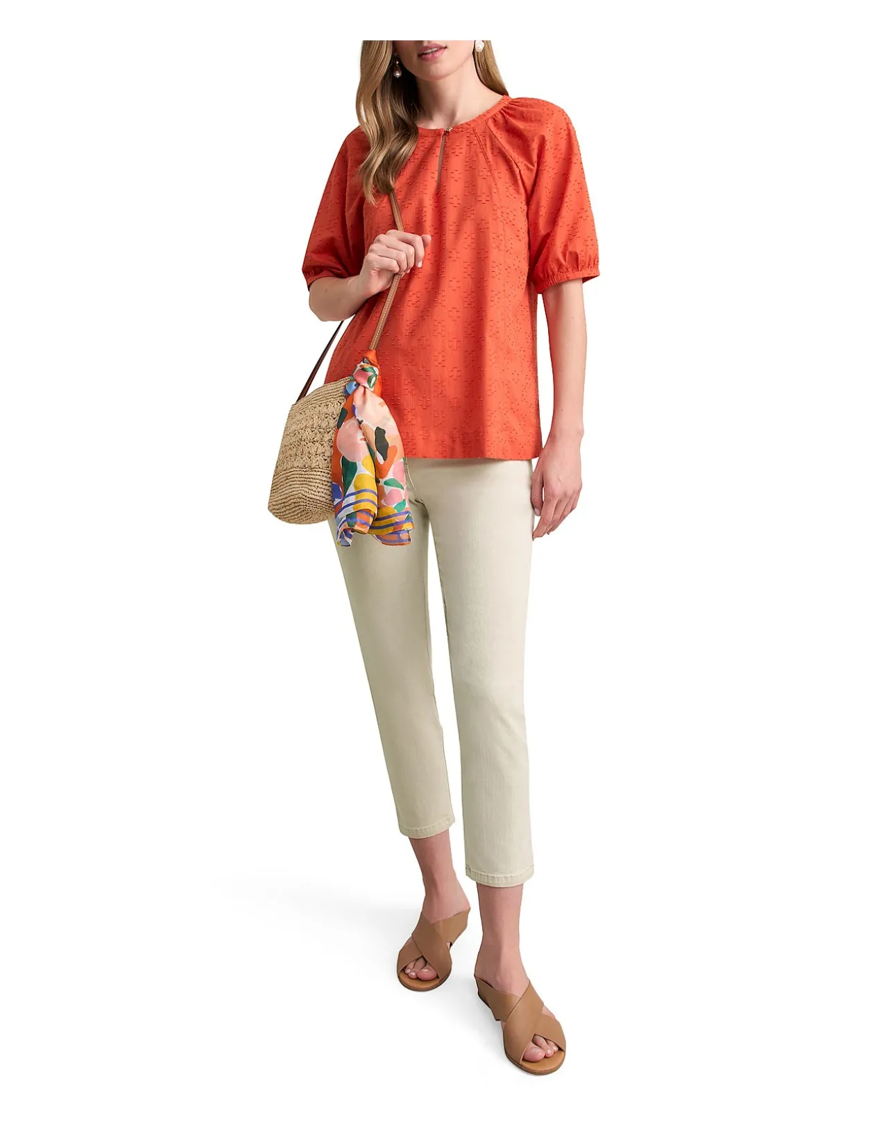 Clipped Jacquard Blouse
