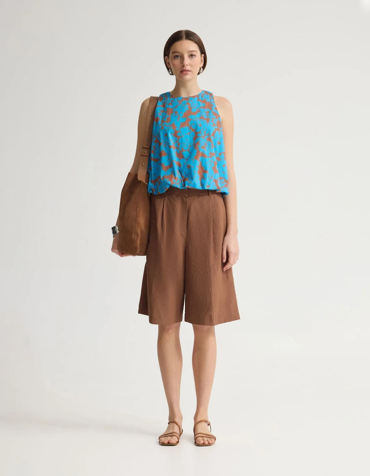 CLOVER PRINTED COTTON SHELL TOP