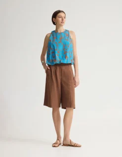 CLOVER PRINTED COTTON SHELL TOP