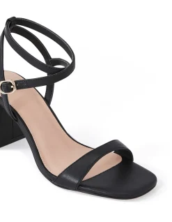 COLETTE Black Leather Block Heel