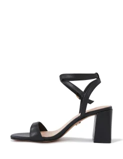 COLETTE Black Leather Block Heel