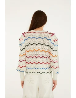 COLORFUL STRIPES KNIT CARDIGAN