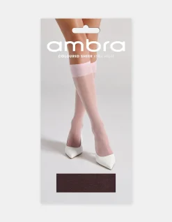 COLOURED SHEER KNEE HIGH