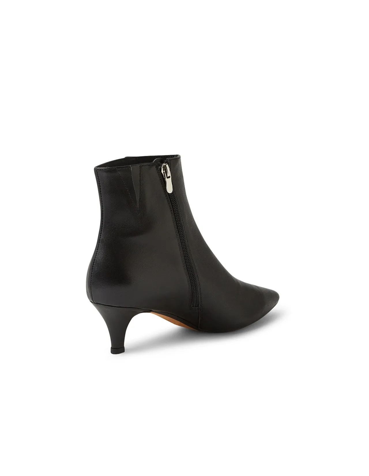 Conoir Black Leather Ankle Boots