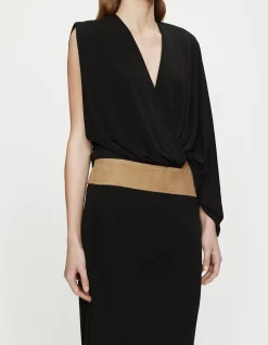 CONTOUR SUEDE MIDI DRESS