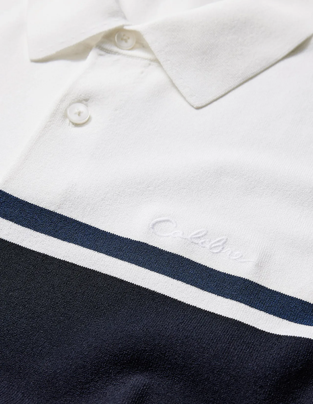 CONTRAST BLOCK STRIPE POLO
