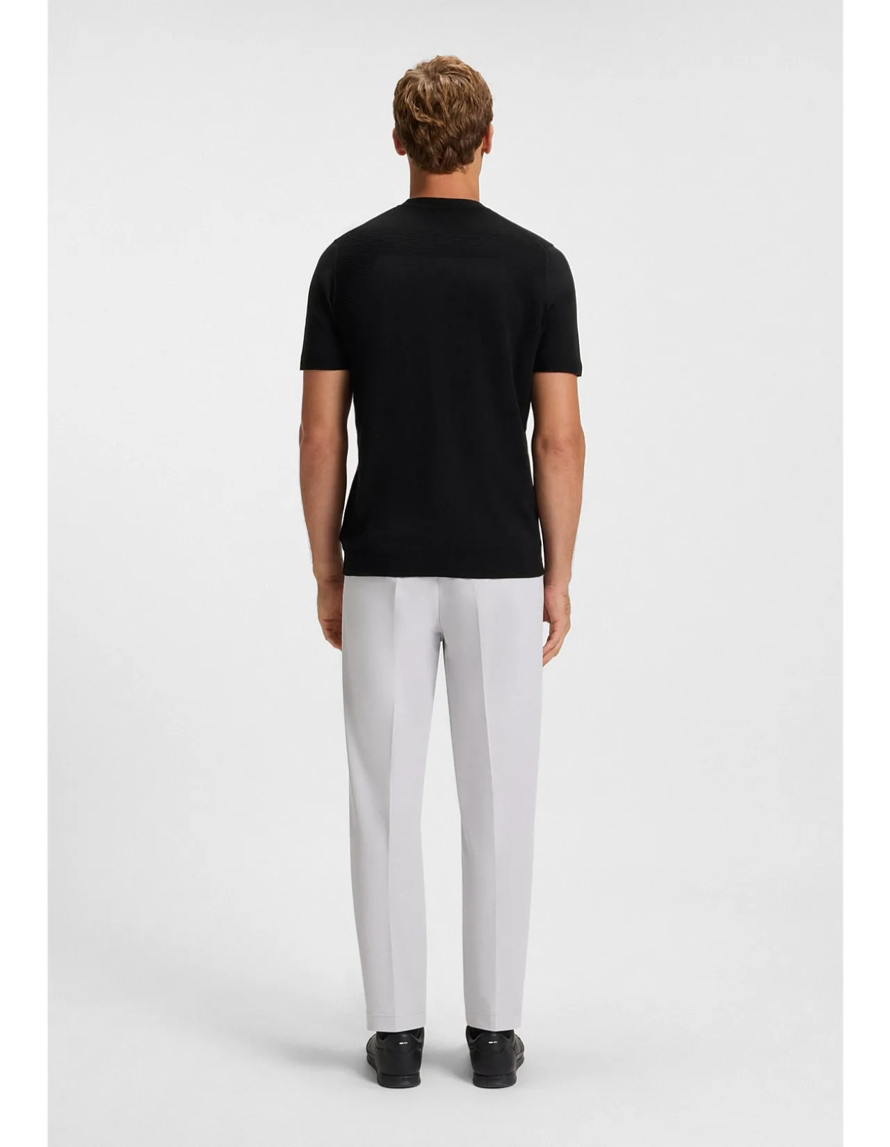 Contrast-logo knit sweater in a cotton blend