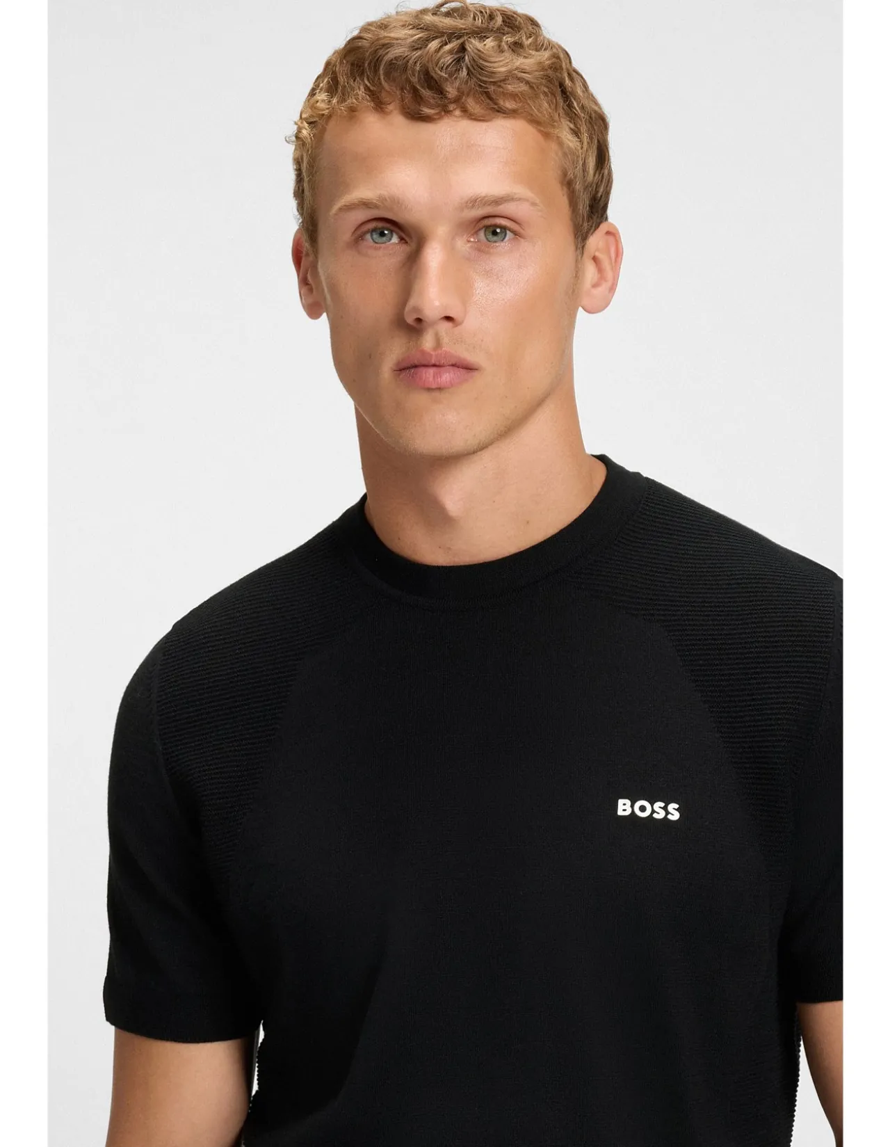 Contrast-logo knit sweater in a cotton blend