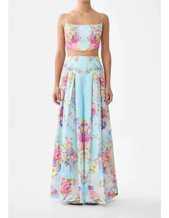 CORSET WAIST WIDE LEG PANT