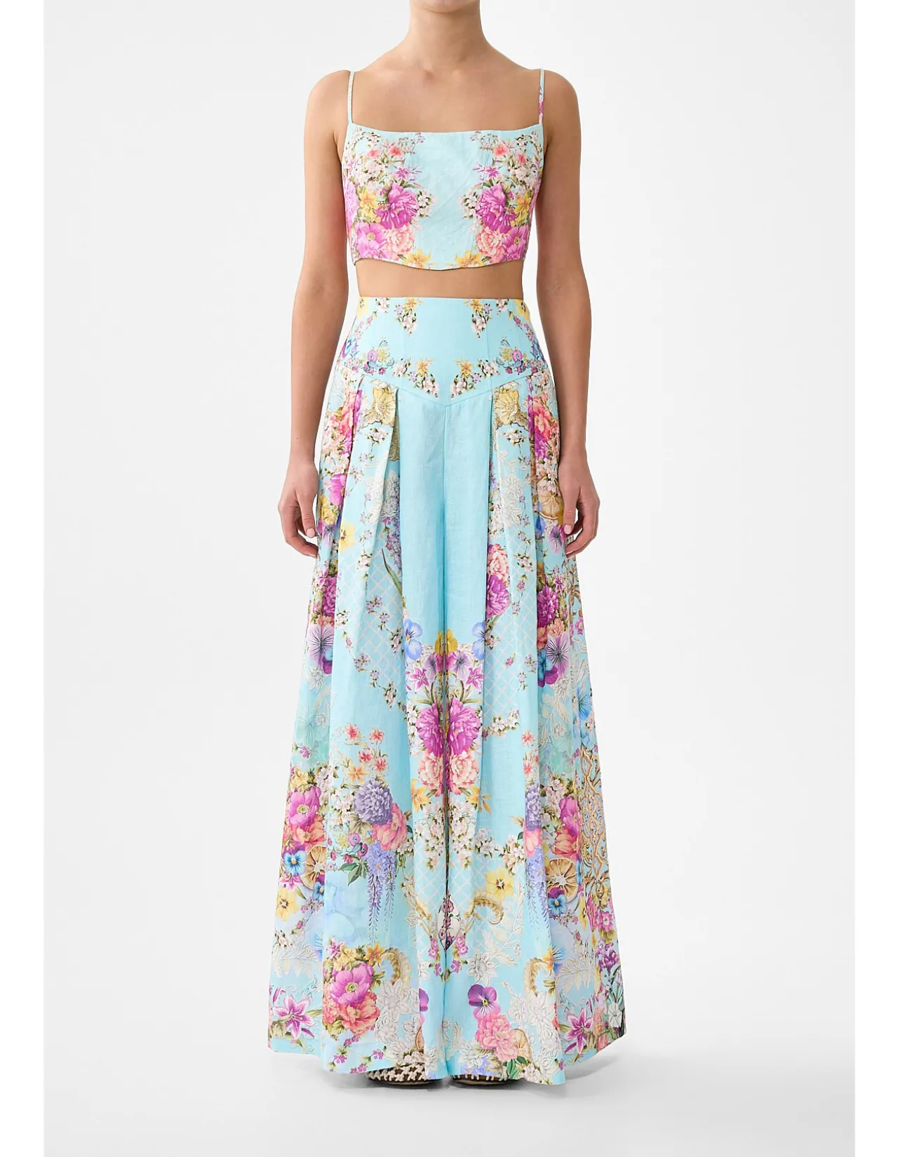 CORSET WAIST WIDE LEG PANT