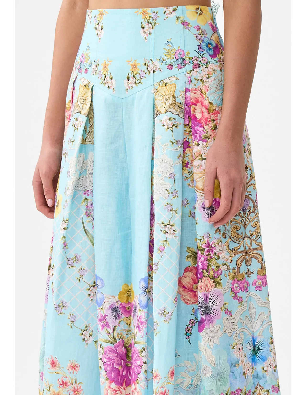 CORSET WAIST WIDE LEG PANT
