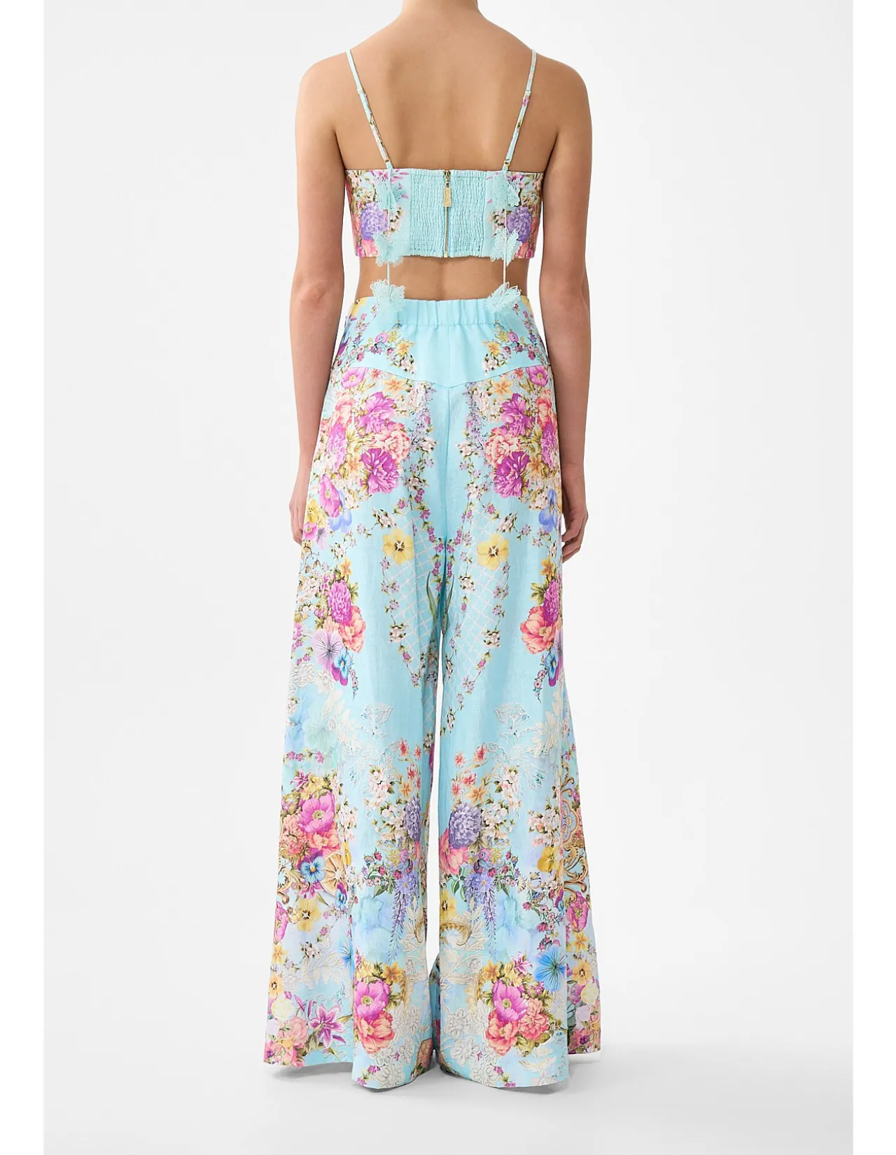 CORSET WAIST WIDE LEG PANT