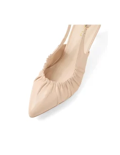 Cossette Ruched Slingback Leather Pumps