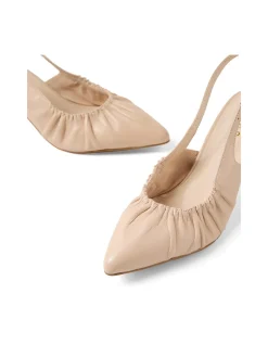 Cossette Ruched Slingback Leather Pumps