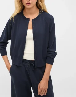 COTTON BLEND RAGLAN CARDIGAN
