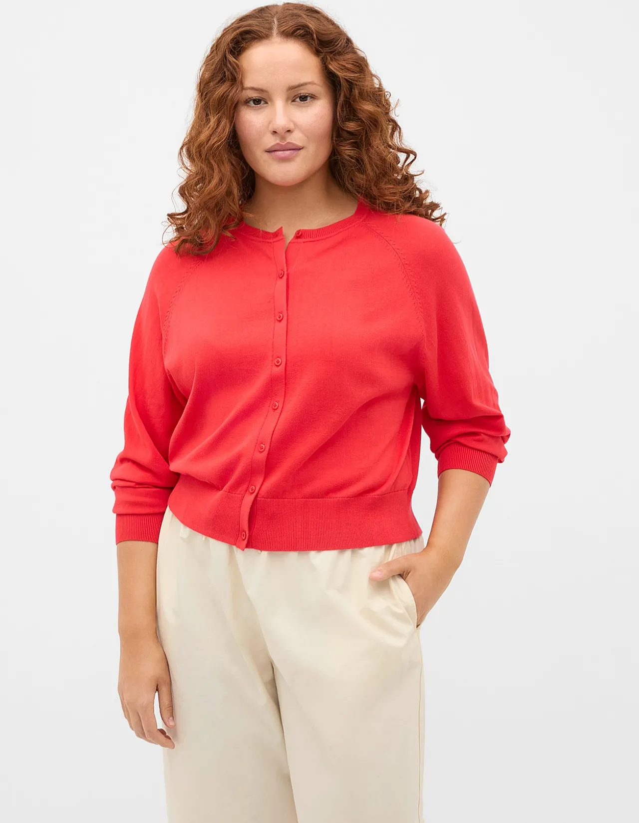 COTTON BLEND RAGLAN CARDIGAN