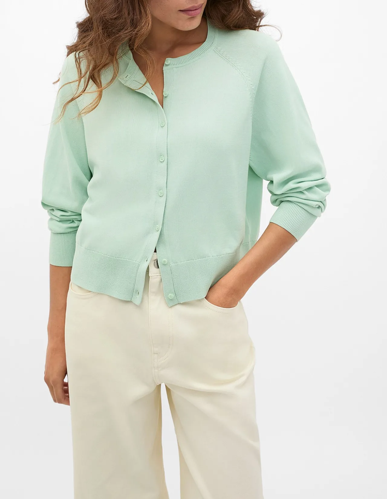 COTTON BLEND RAGLAN CARDIGAN