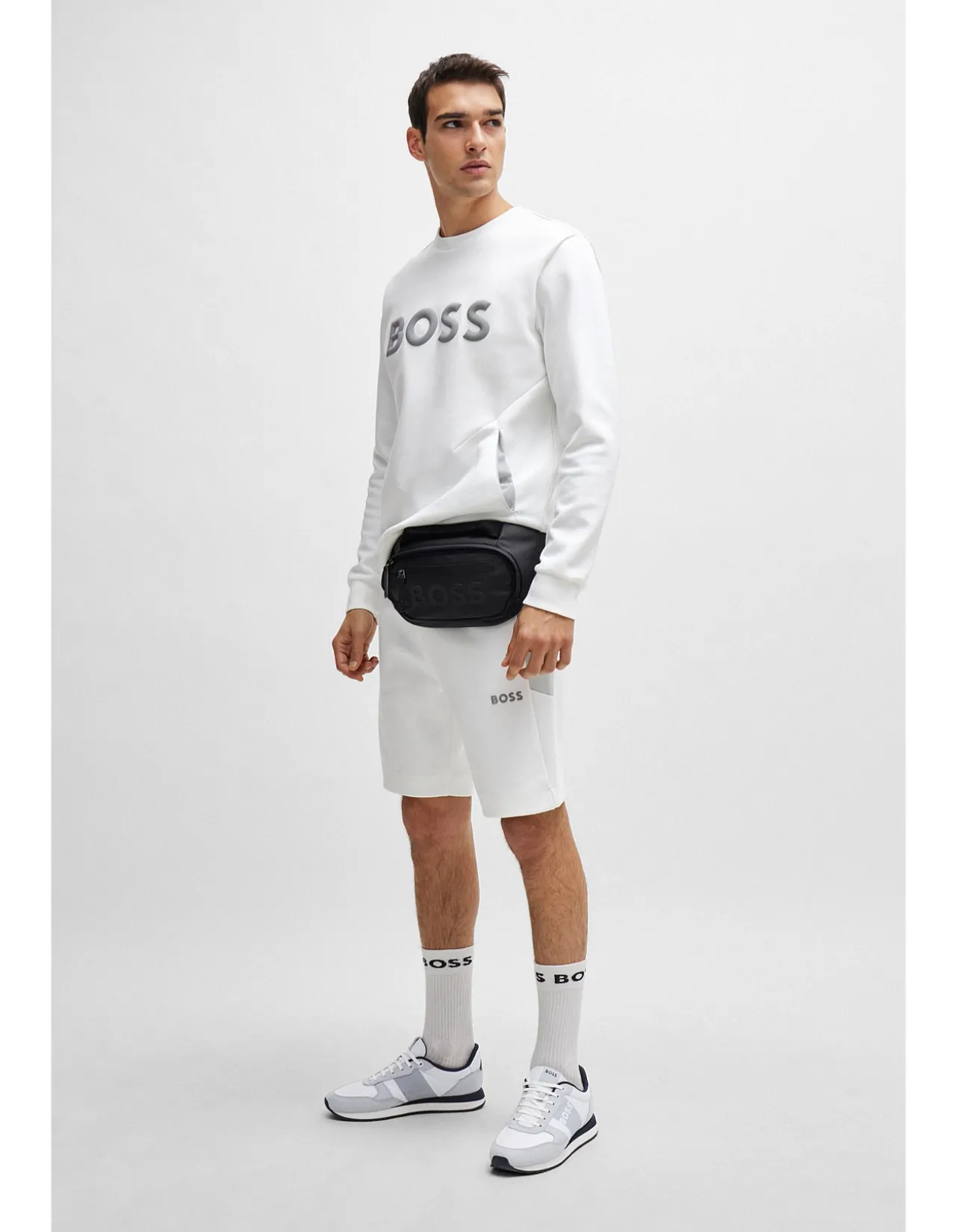 Cotton-Blend Shorts with 3D-Moulded Logo