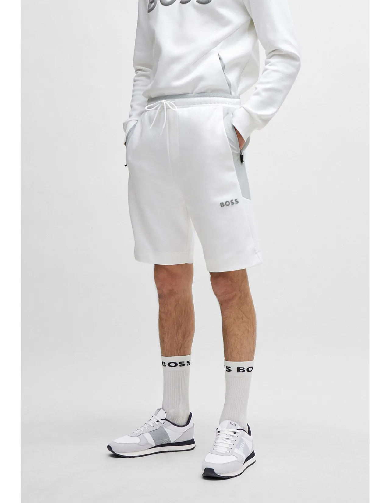 Cotton-Blend Shorts with 3D-Moulded Logo