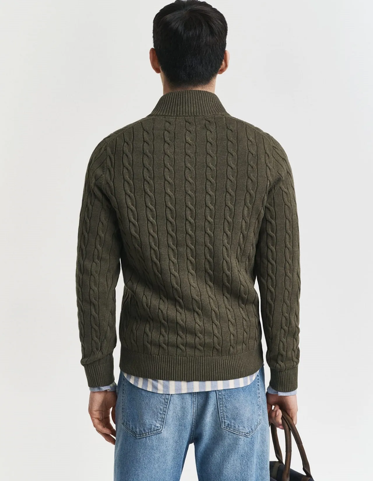 Cotton Cable Knit Half-Zip Sweater