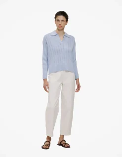 Cotton Cashmere Fine Cable Polo