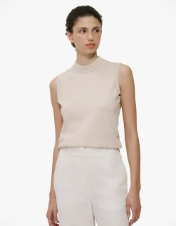 Cotton Cashmere Mock Neck Tank
