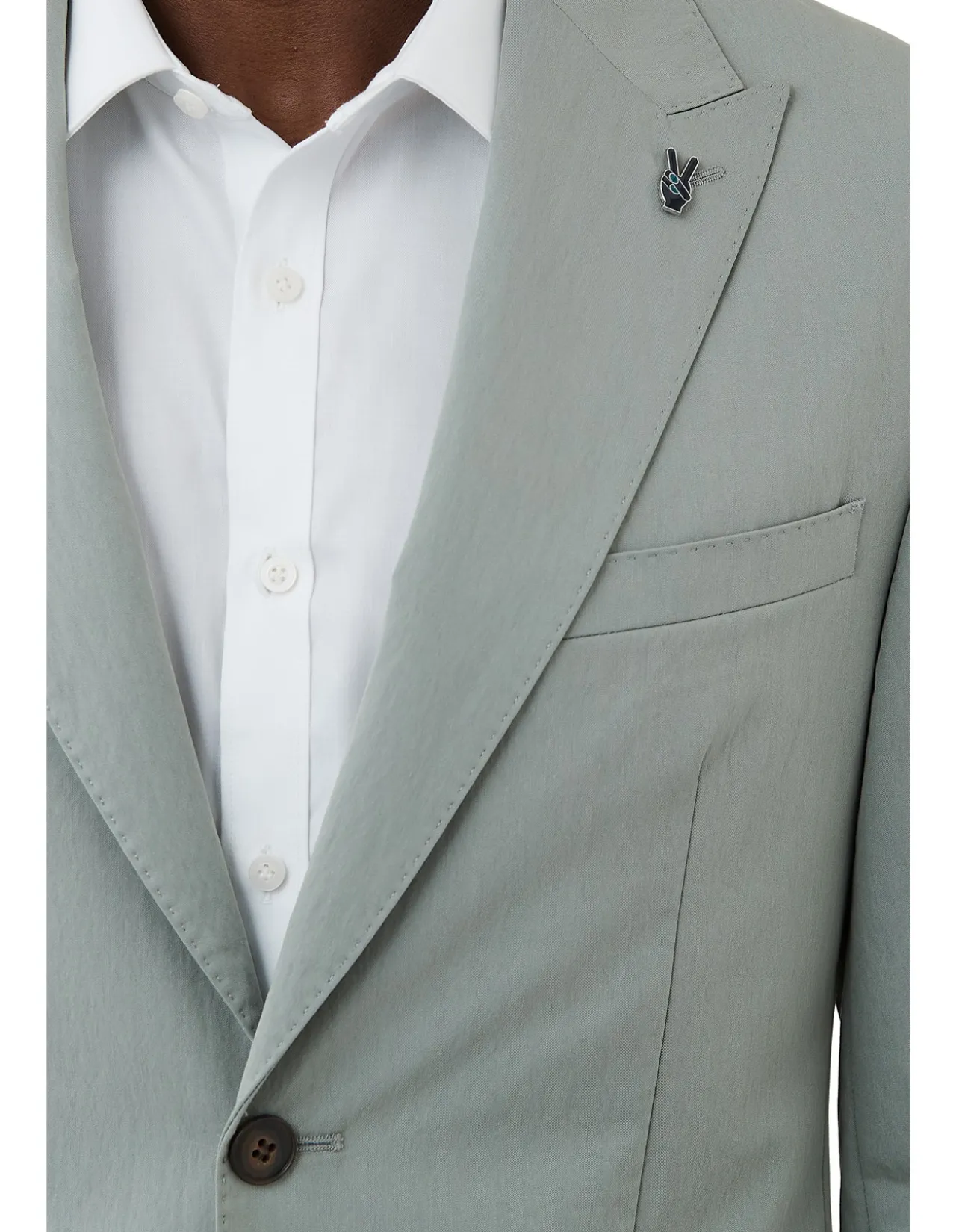 COTTON/NYLON PEAK LAPEL JACKET