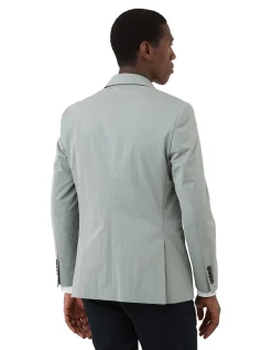 COTTON/NYLON PEAK LAPEL JACKET