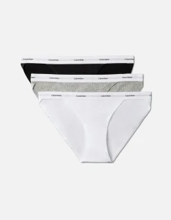 COTTON STRETCH RIB STRING BIKINI 3PK
