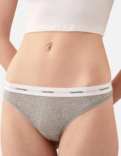 COTTON STRETCH RIB THONG