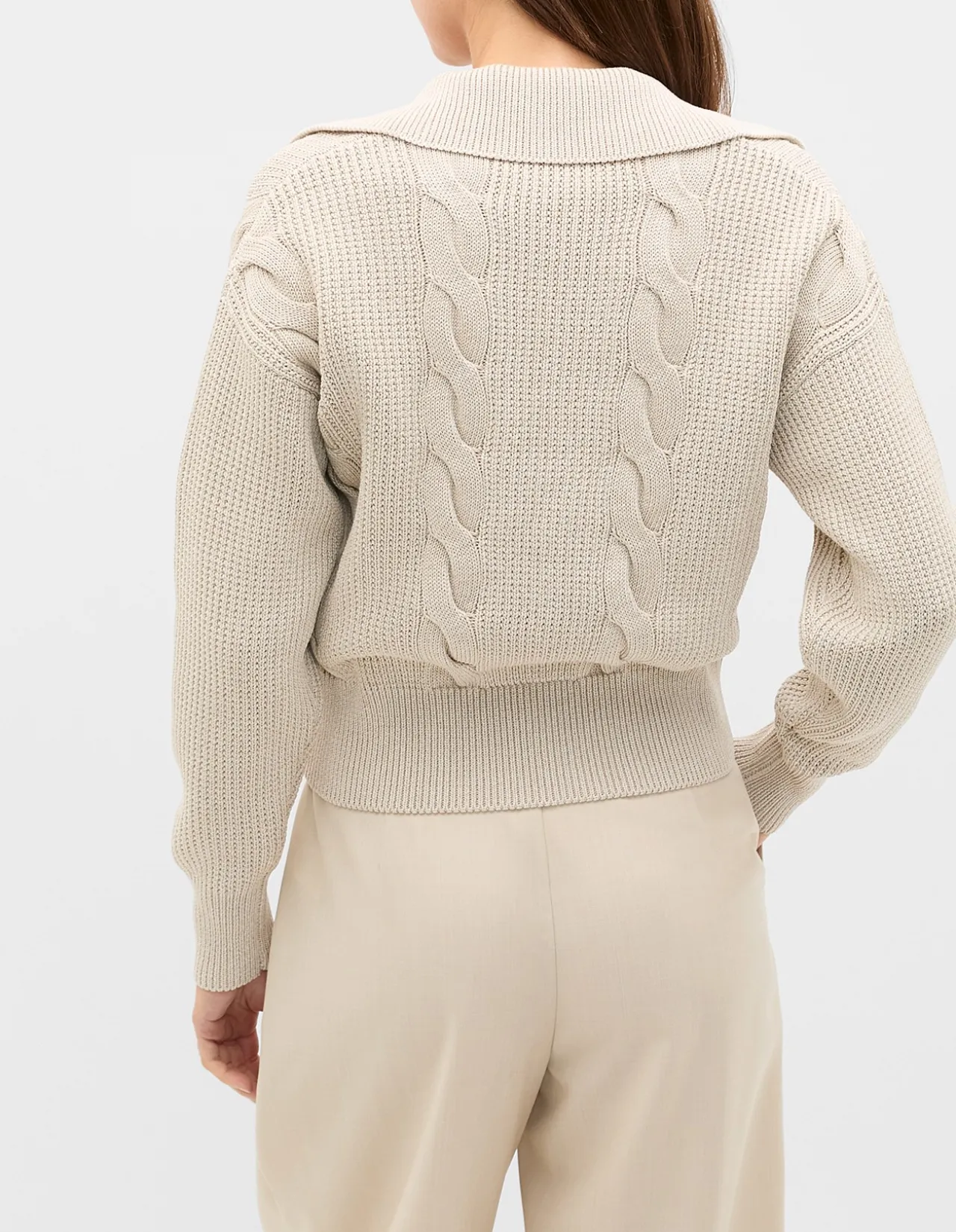 COTTON TEXTURED CABLE KNIT