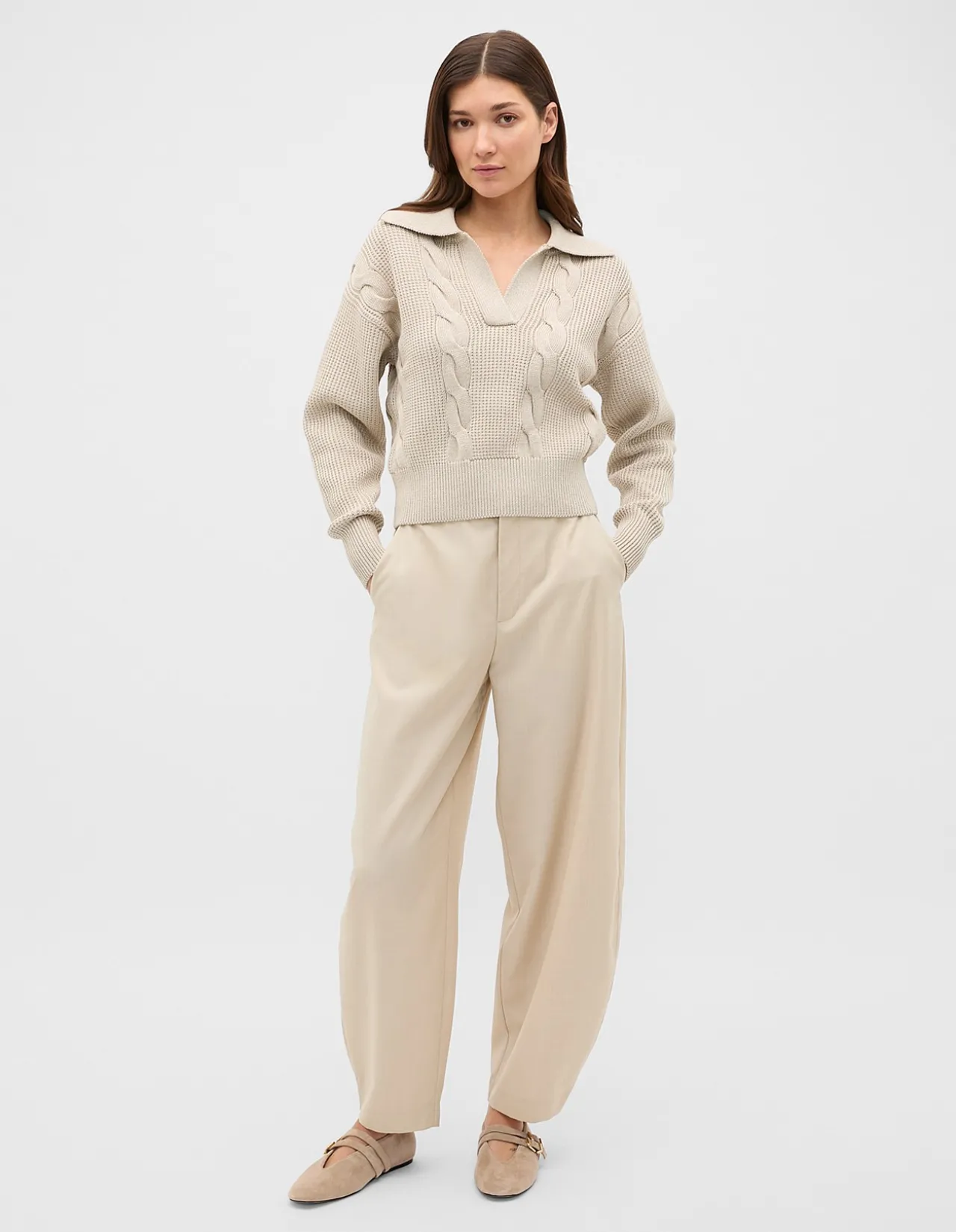 COTTON TEXTURED CABLE KNIT