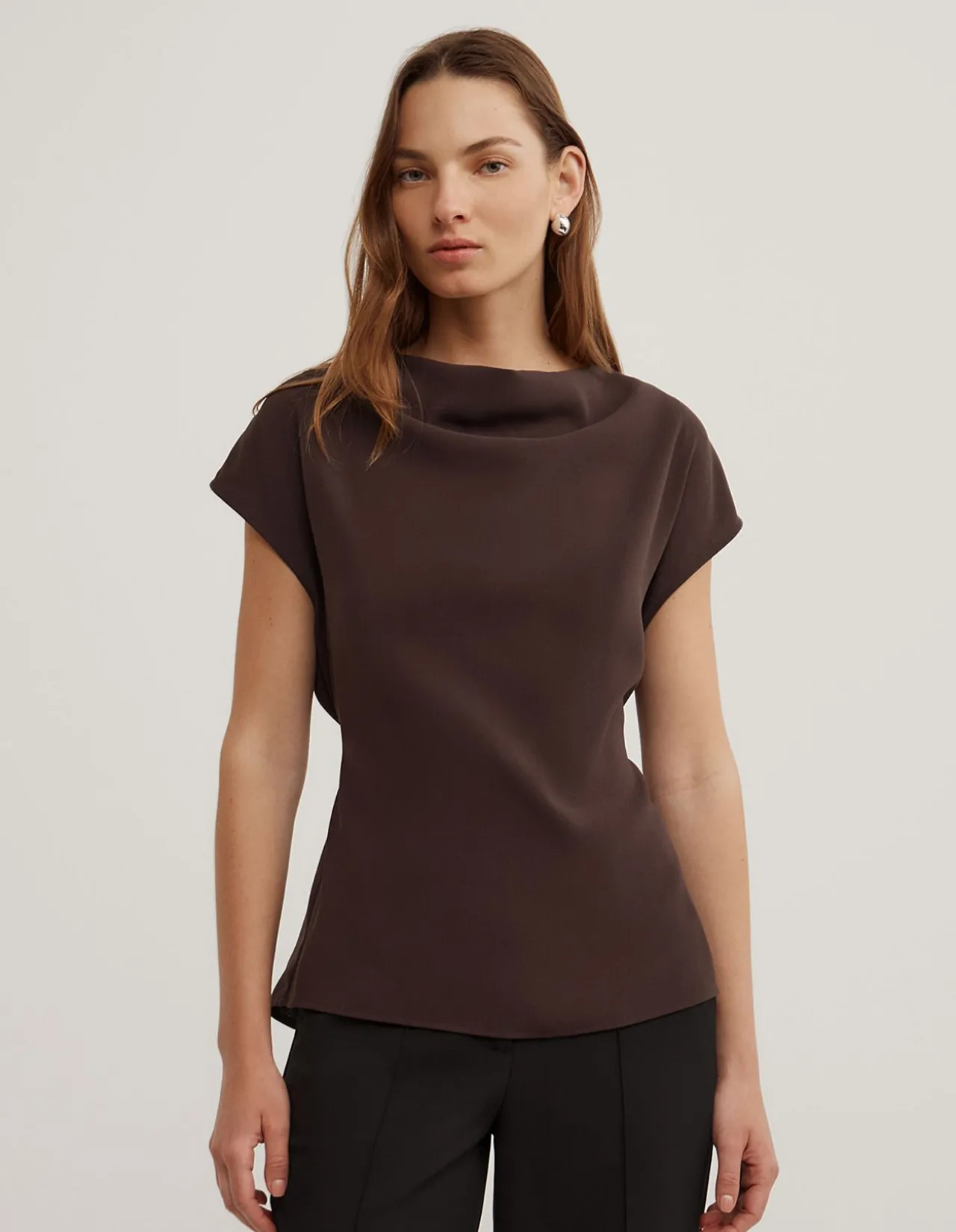 Cowl Tie Belt Top