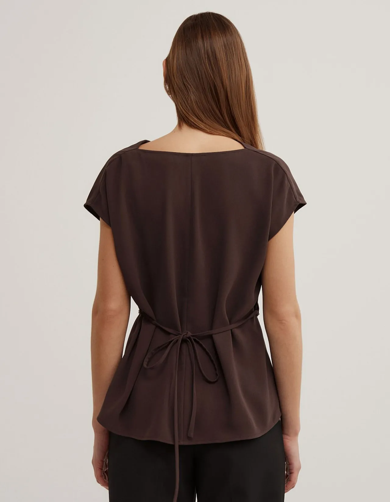 Cowl Tie Belt Top