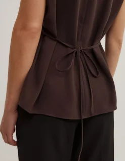 Cowl Tie Belt Top