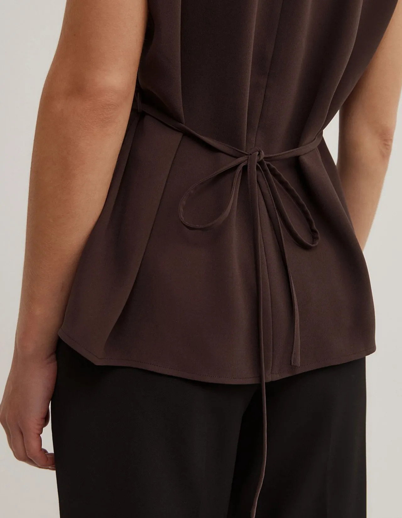 Cowl Tie Belt Top