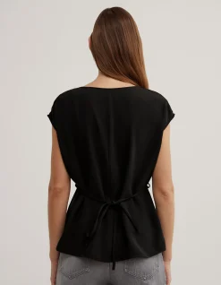 Cowl Tie Belt Top
