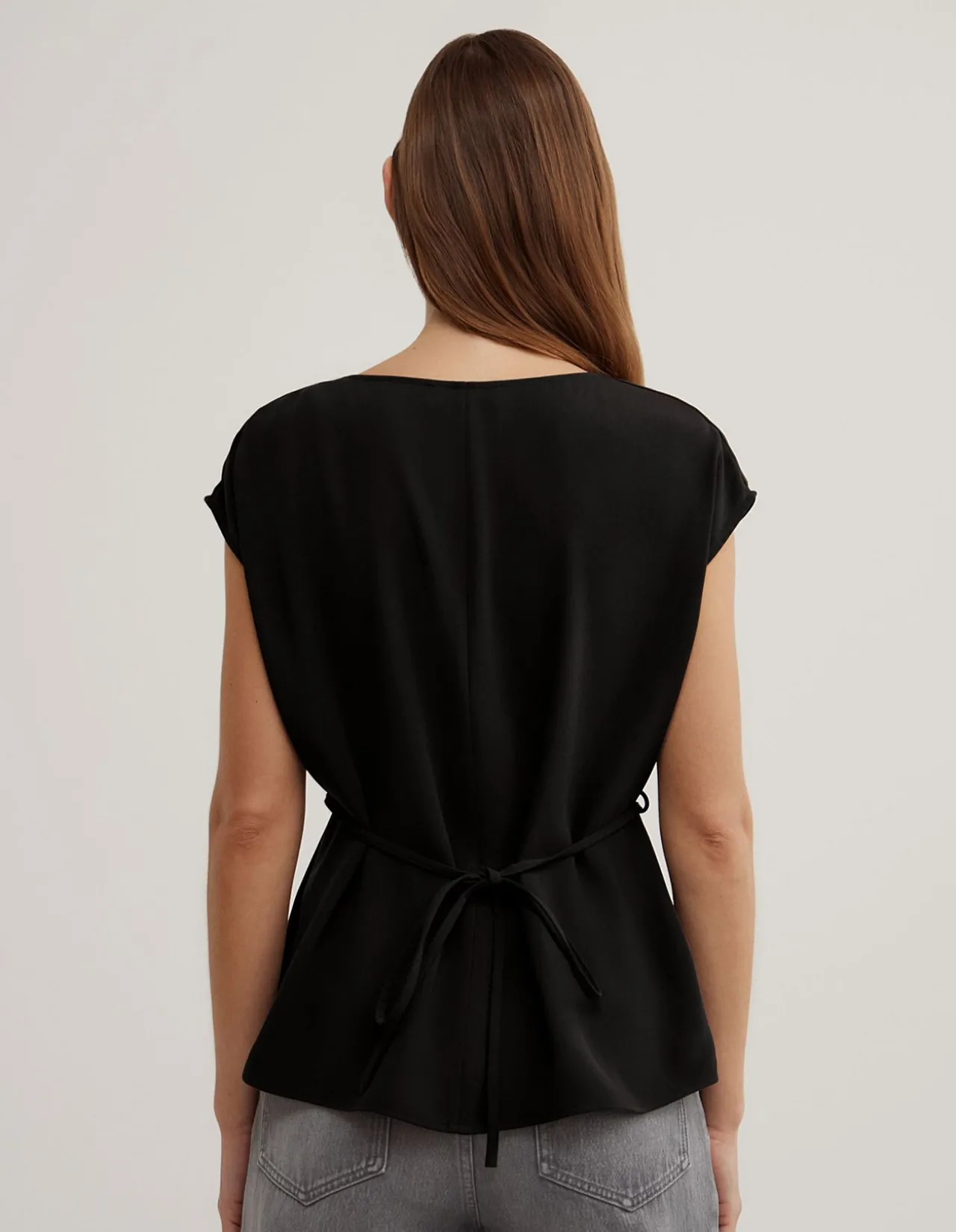 Cowl Tie Belt Top