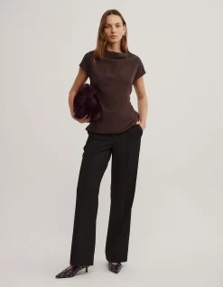 Cowl Tie Belt Top