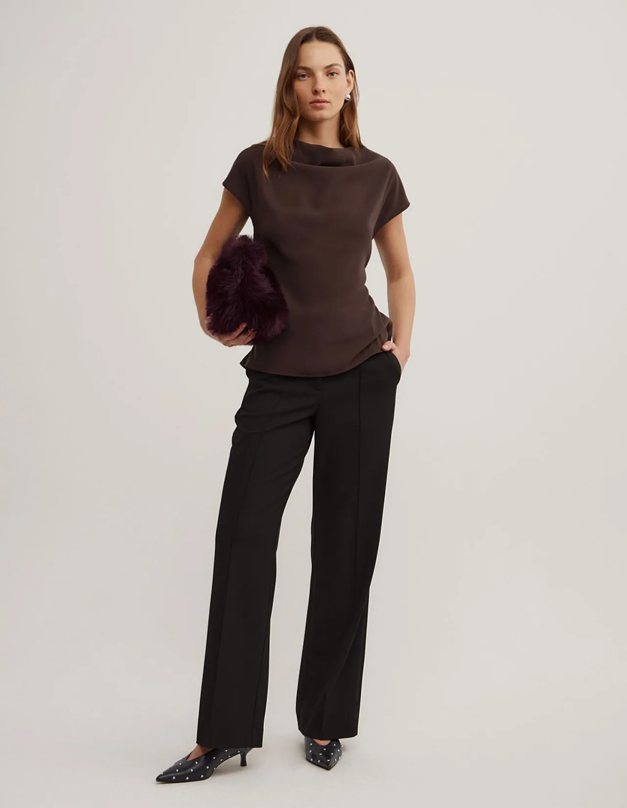 Cowl Tie Belt Top