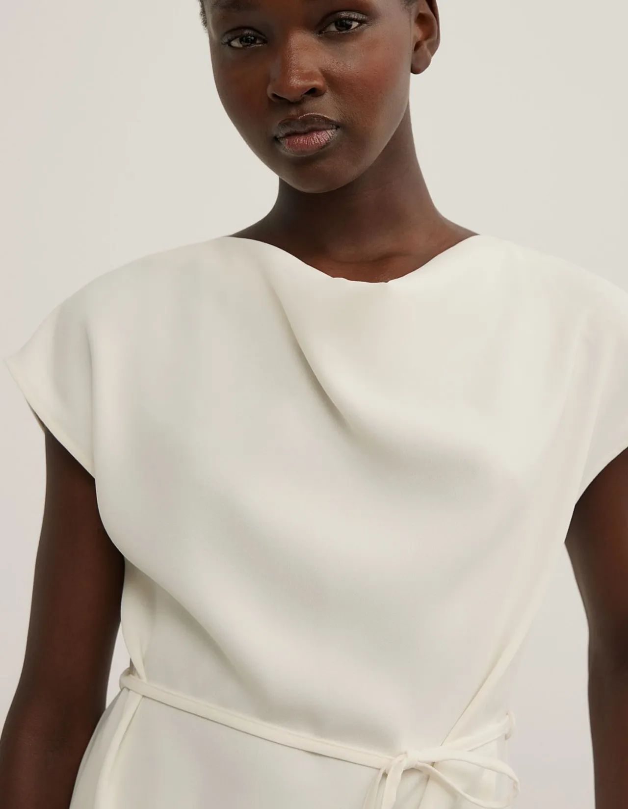 Cowl Tie Belt Top