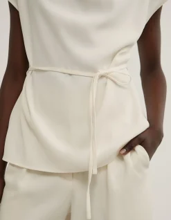 Cowl Tie Belt Top