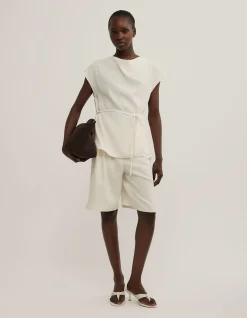 Cowl Tie Belt Top