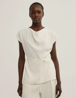 Cowl Tie Belt Top