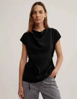 Cowl Tie Belt Top