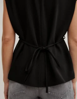 Cowl Tie Belt Top