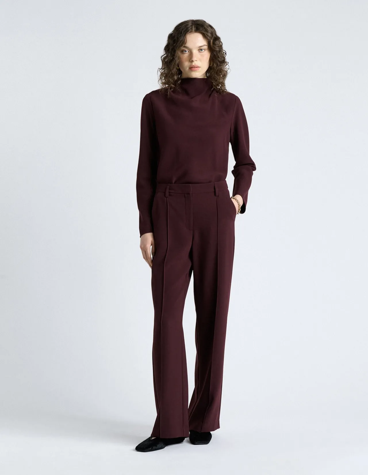 CREPE LONG SLEEVE TOP