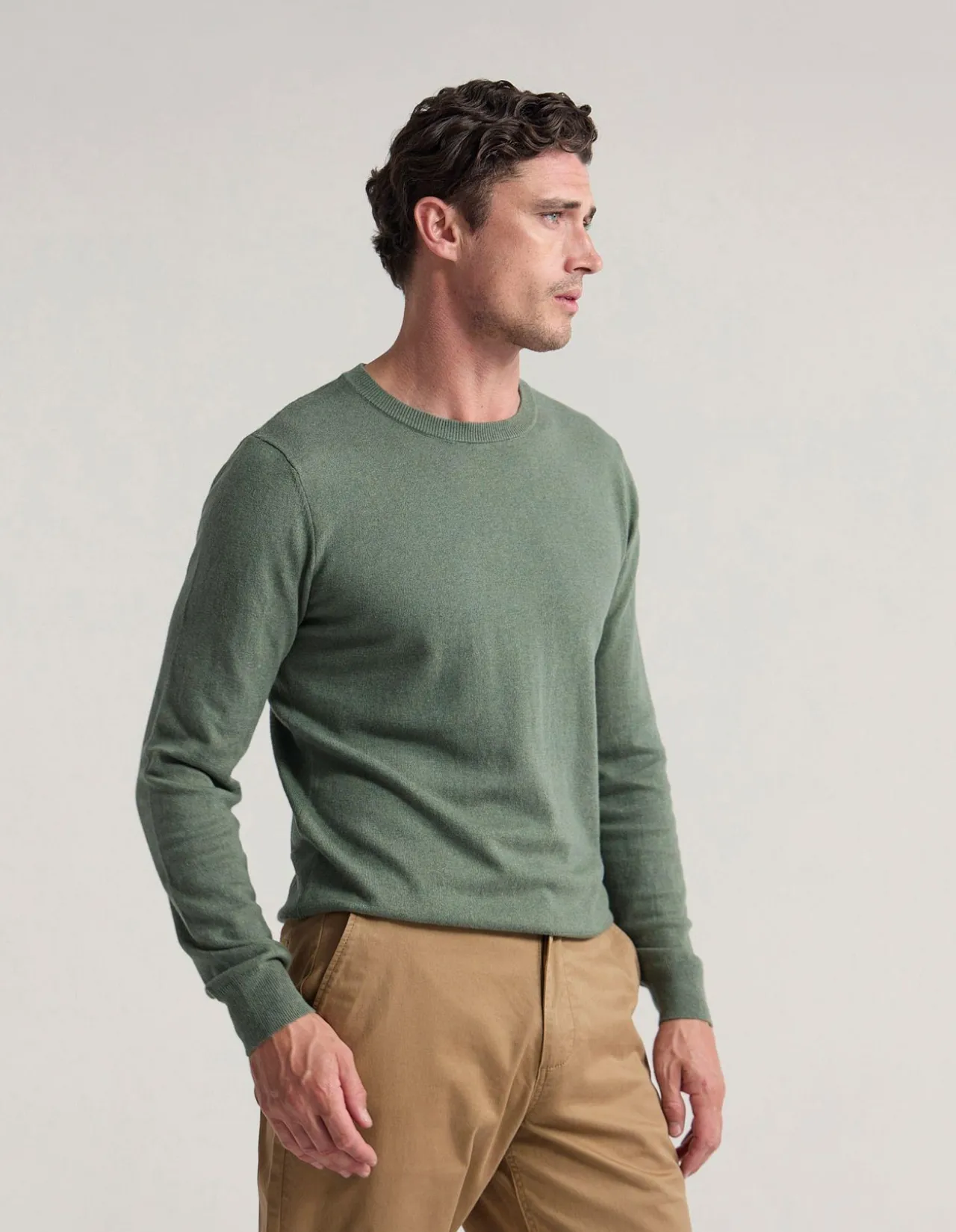 CREW NECK PURE MERINO WOOL PULLOVER