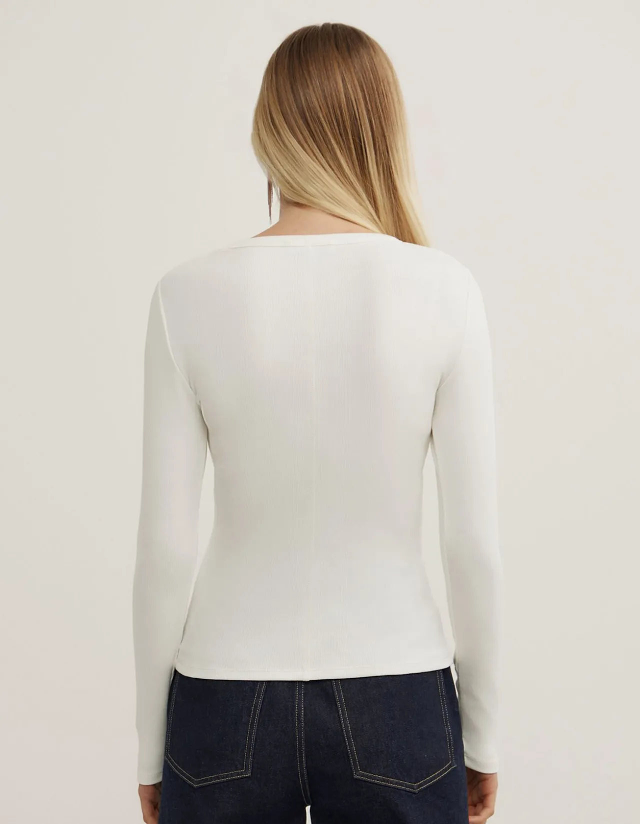 Crew Rib Long Sleeve Top